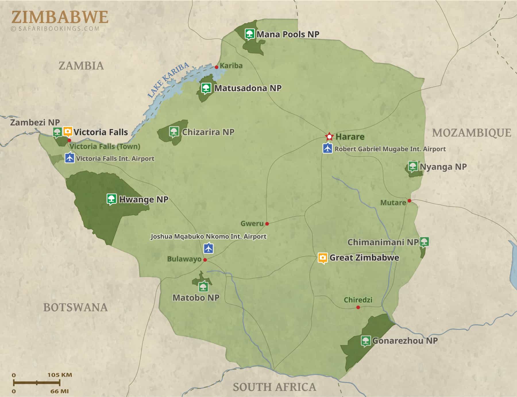 Zimbabwe map